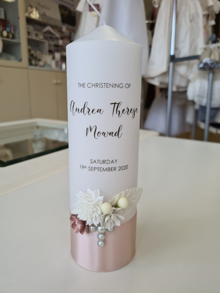 baptism christening candle