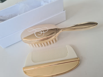 christening baptism brush comb set