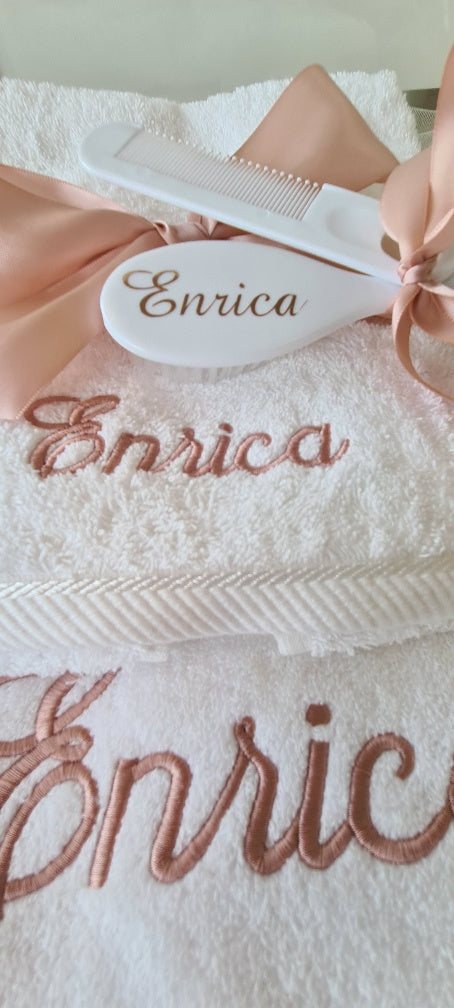 christening baptism towel candle package