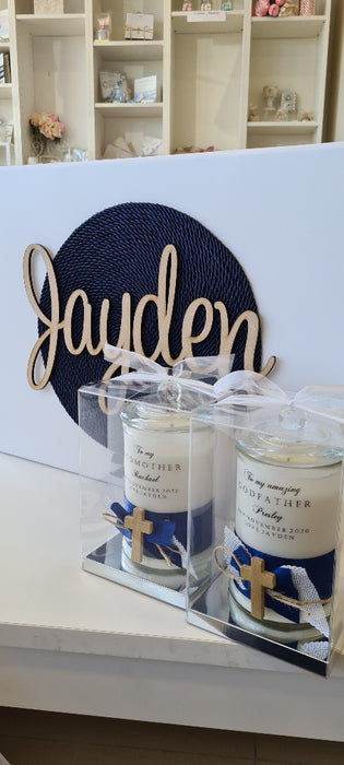 personalised candle jars godparent gift bomboniere