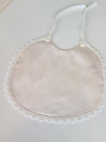 silk christening bib