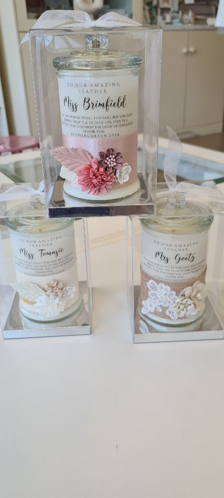 personalised candle jars godparent gift bomboniere