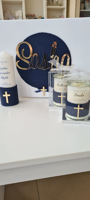 christening baptism towel candle box package