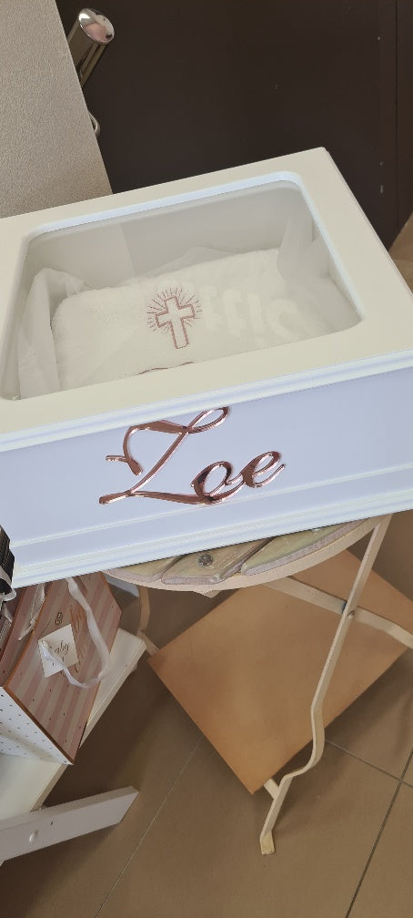 christening baptism timber keepsake personalised box