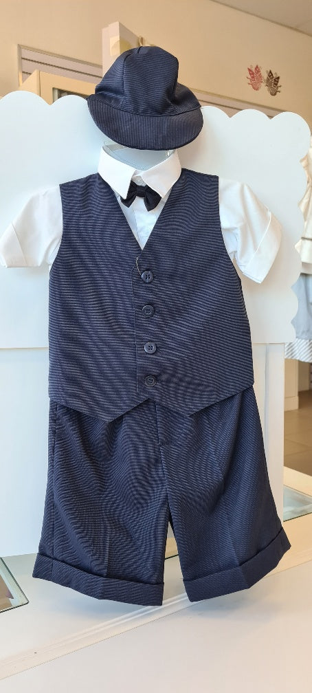 boys navy bowtie suit set