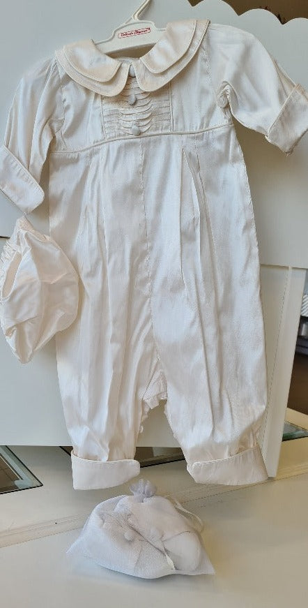 boys silk romper christening set