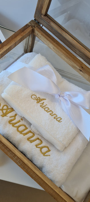christening baptism towel boxed set
