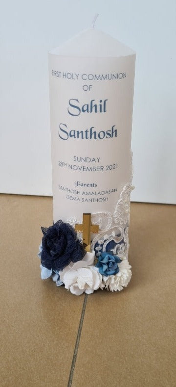 baptism christening candle boys