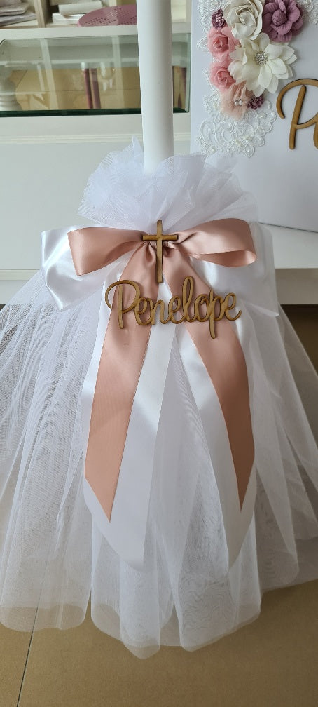 orthodox christening candle personalised with name