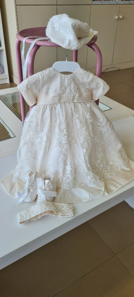 sz 00 christening silk lace dress