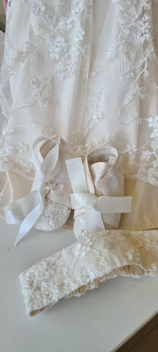 sz 00 christening silk lace dress