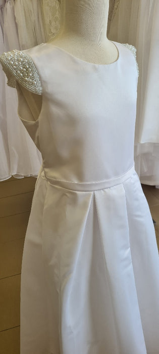 communion dress beaded sleeve pleats