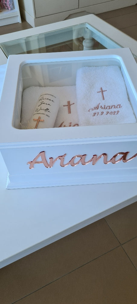 christening baptism keepsake box package set