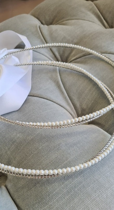 orthodox wedding crowns stefana pearl silver