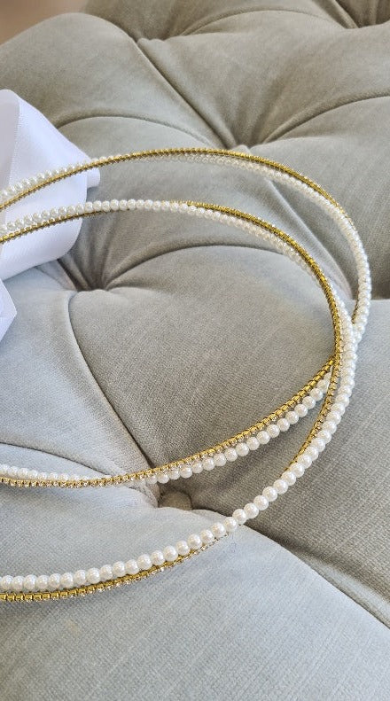 orthodox wedding crowns pearl stefana gold