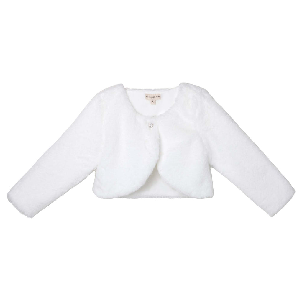 fur communion jacket bolero long sleeve